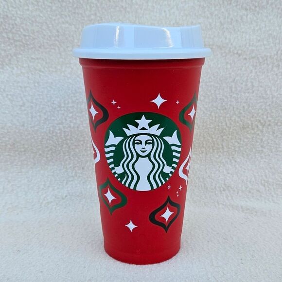 Starbucks Holiday Reusable Cup With Lid 16oz - Picture 1 of 8